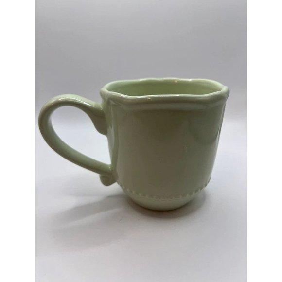 Green Beaded Pottery Barn Outlet Mugs Set of 2 - Picture 4 of 15